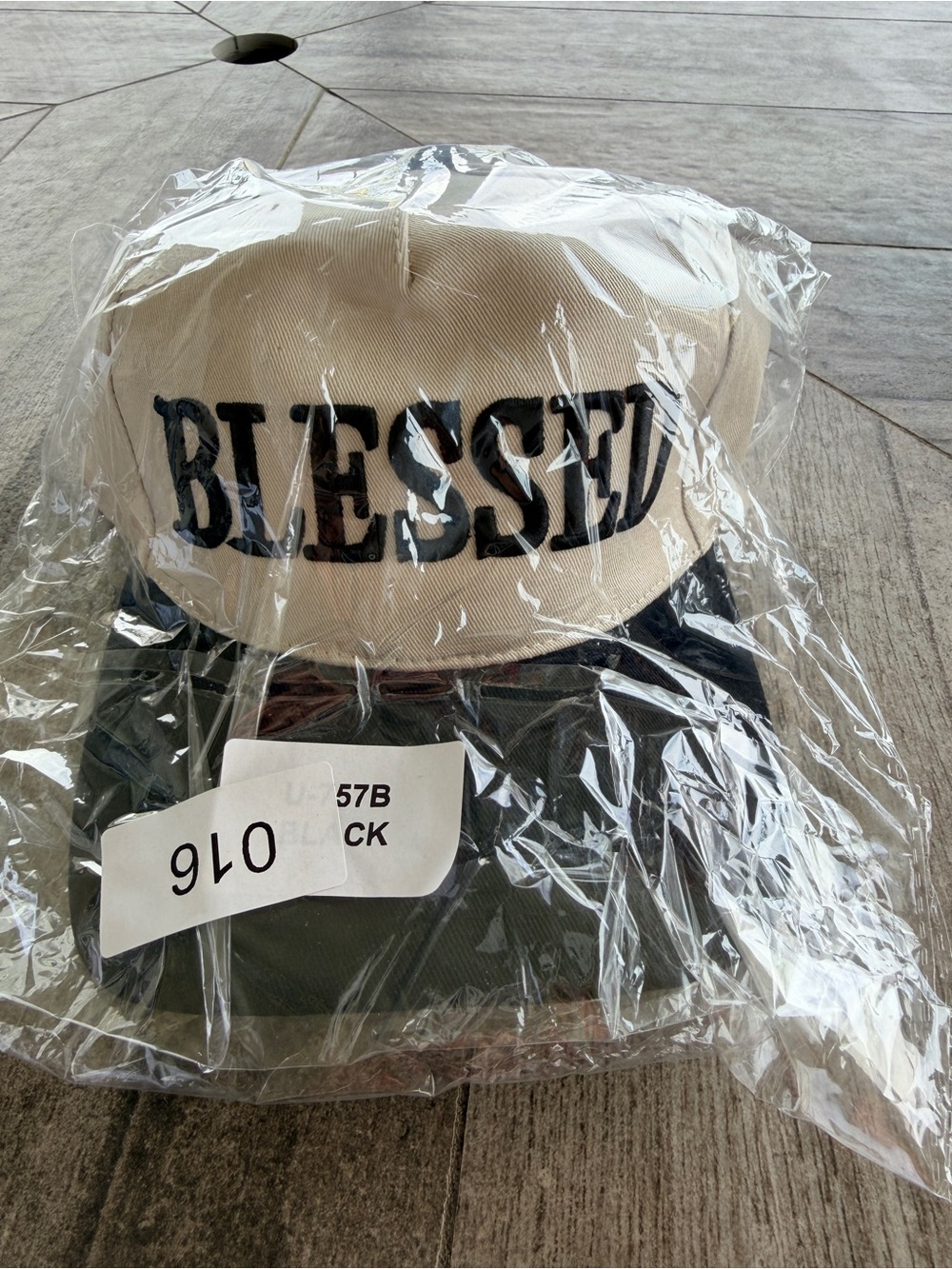 Blessed Embroidered Tan & Black Baseball Cap